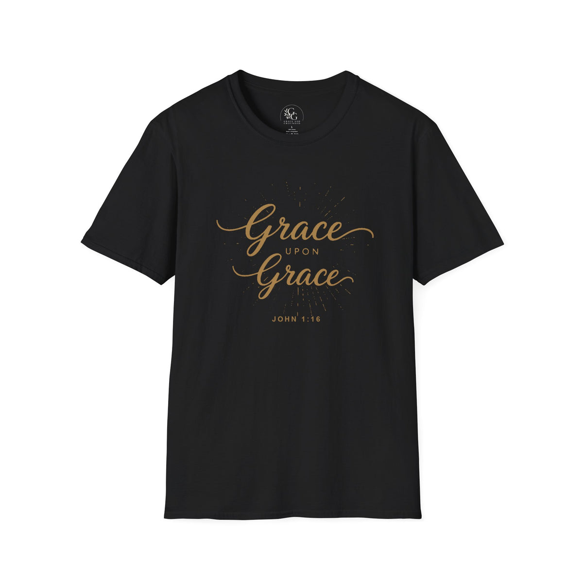 Grace Upon Grace T-Shirt | Script Faith Typography, Christian Bible Verse