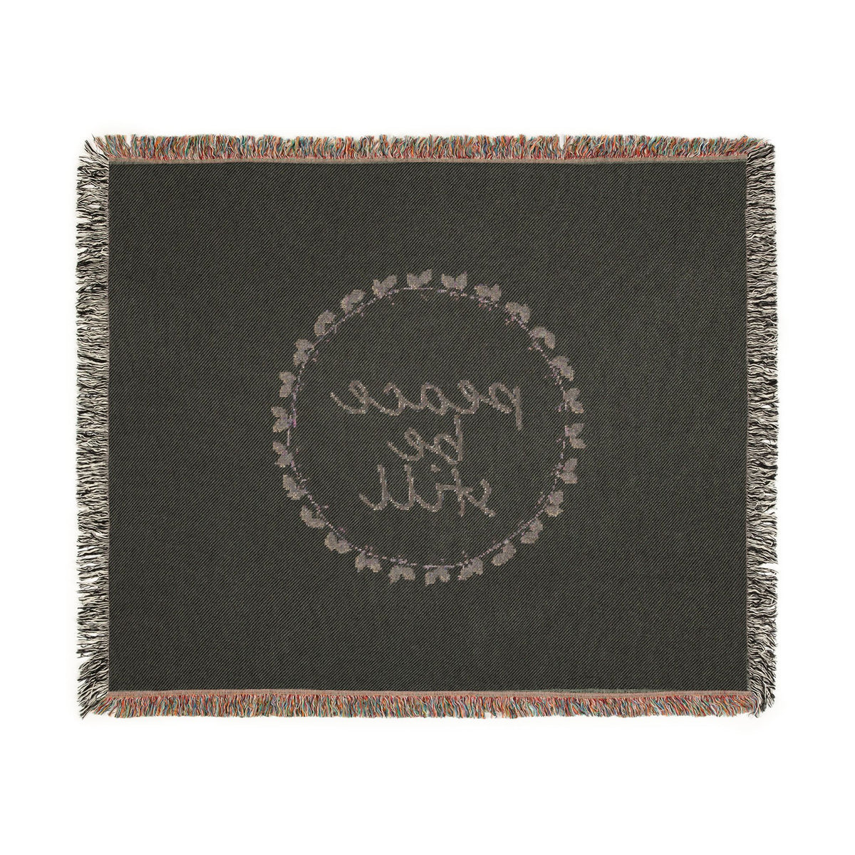 Peace Be Still Woven Blanket | Floral Wreath Throw