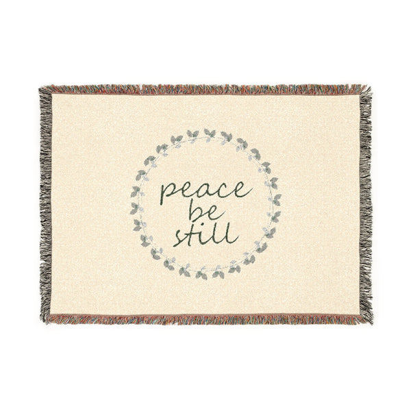 Peace Be Still Woven Blanket | Floral Wreath Throw