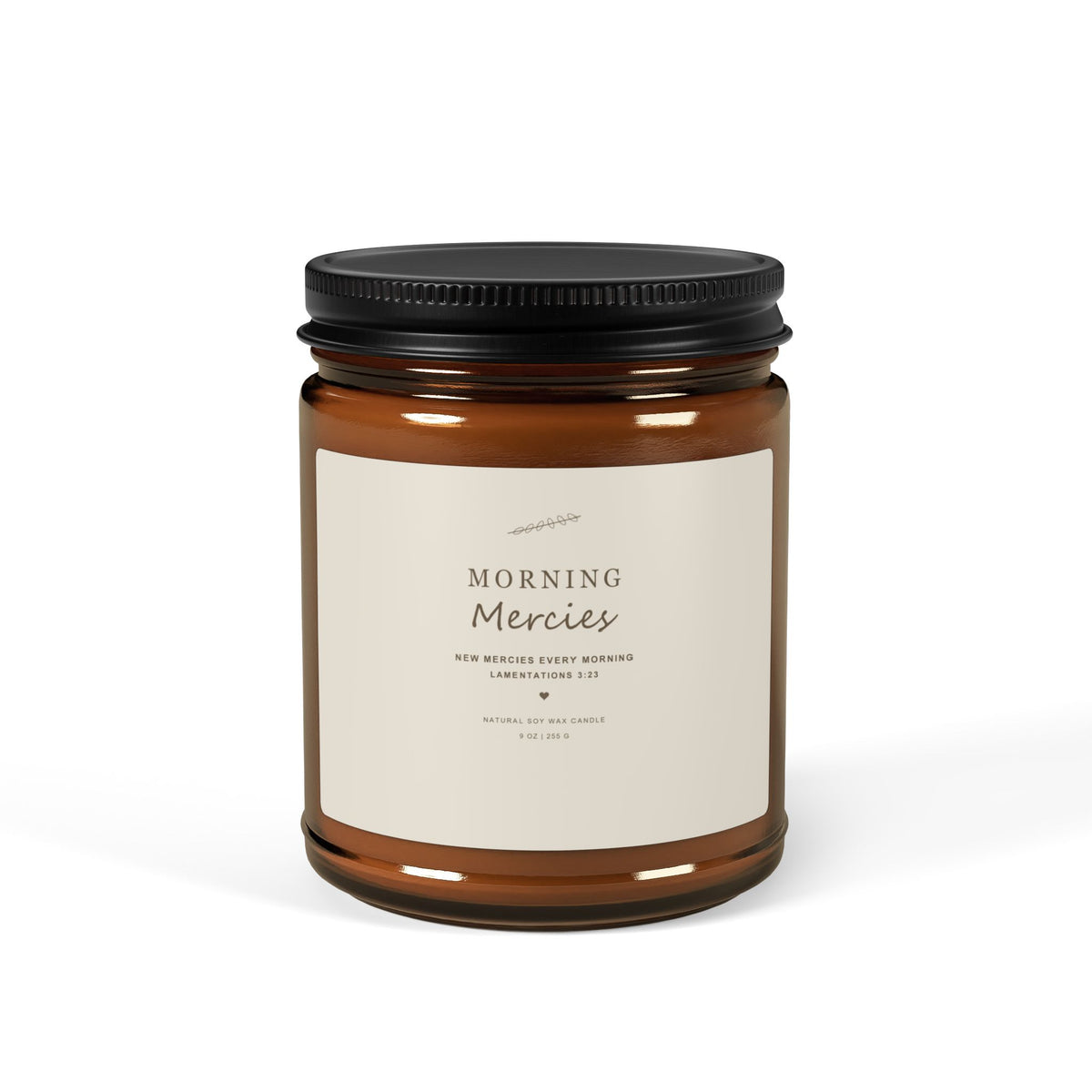 Morning Mercies Soy Candle amber jar | Scented Candle