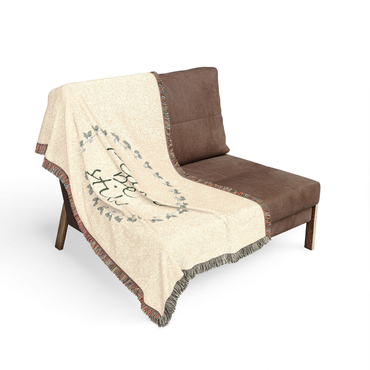 Peace Be Still Woven Blanket | Floral Wreath Throw