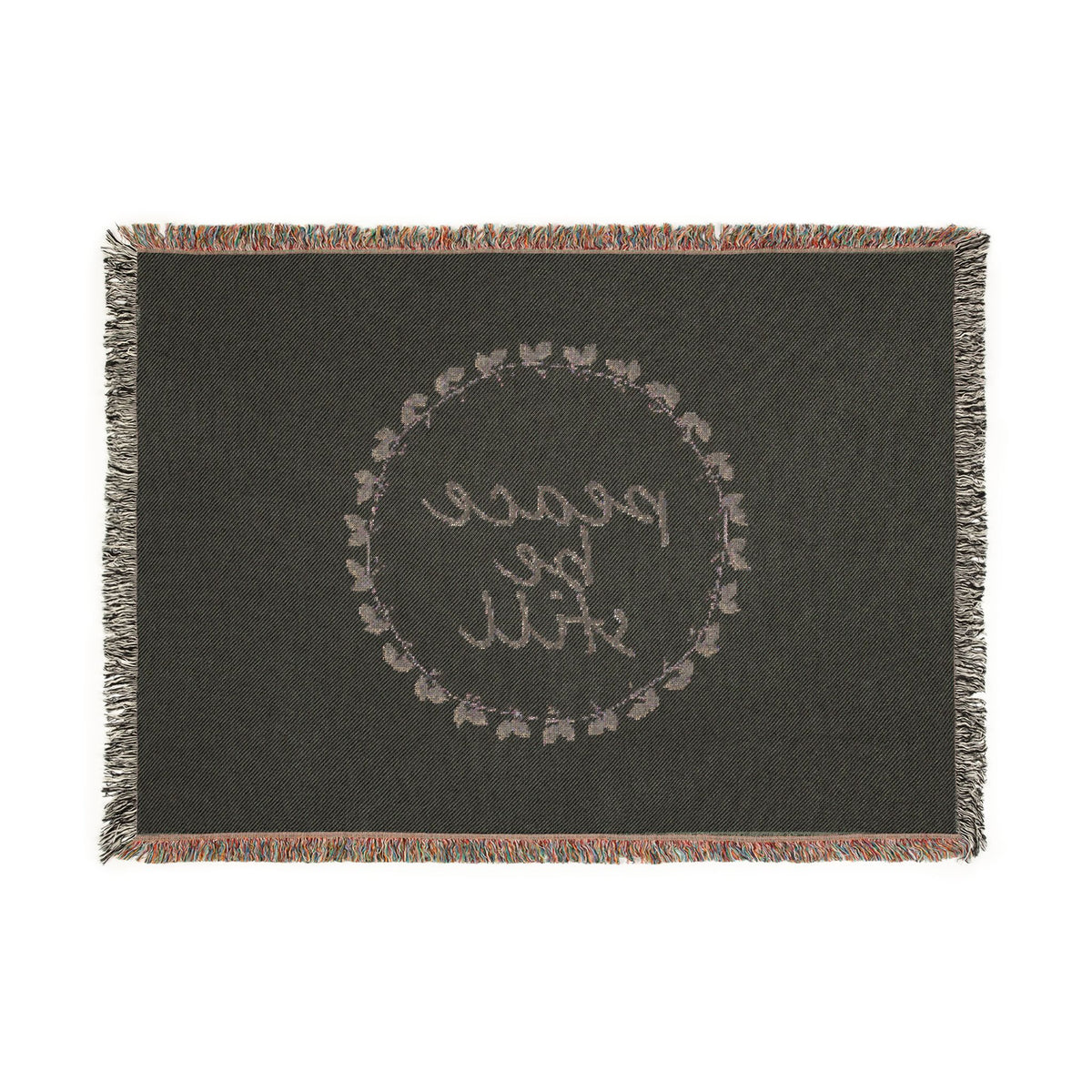 Peace Be Still Woven Blanket | Floral Wreath Throw