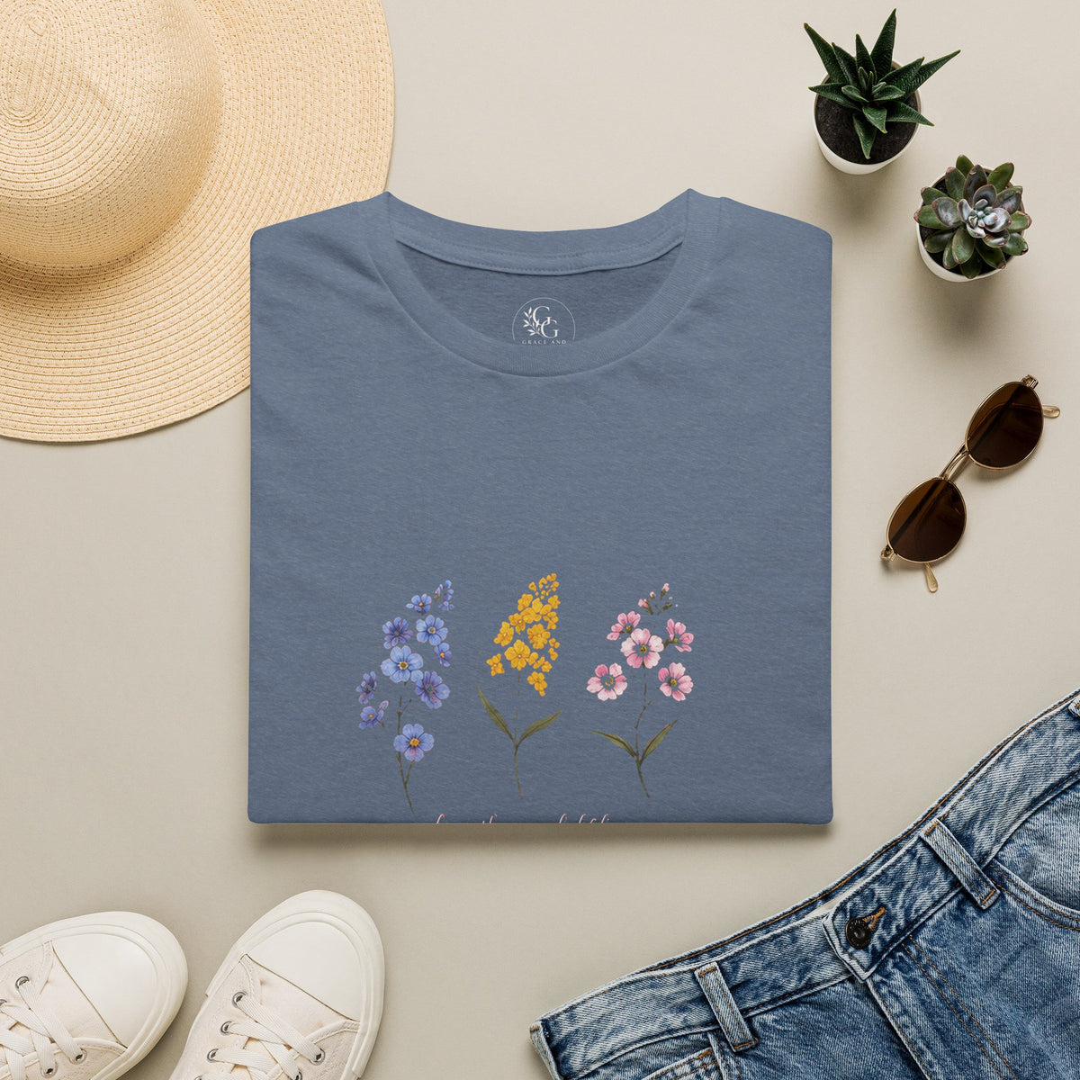 Watercolor Wildflower Trio T-Shirt | Floral Botanical Tee