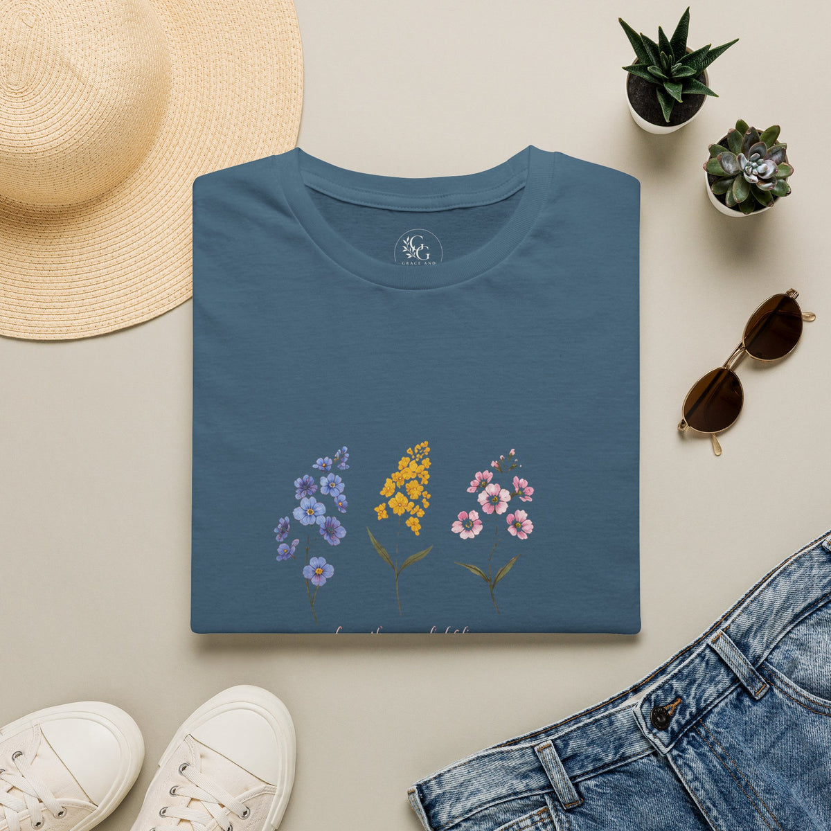 Watercolor Wildflower Trio T-Shirt | Floral Botanical Tee