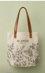 Be Joyful Canvas Tote