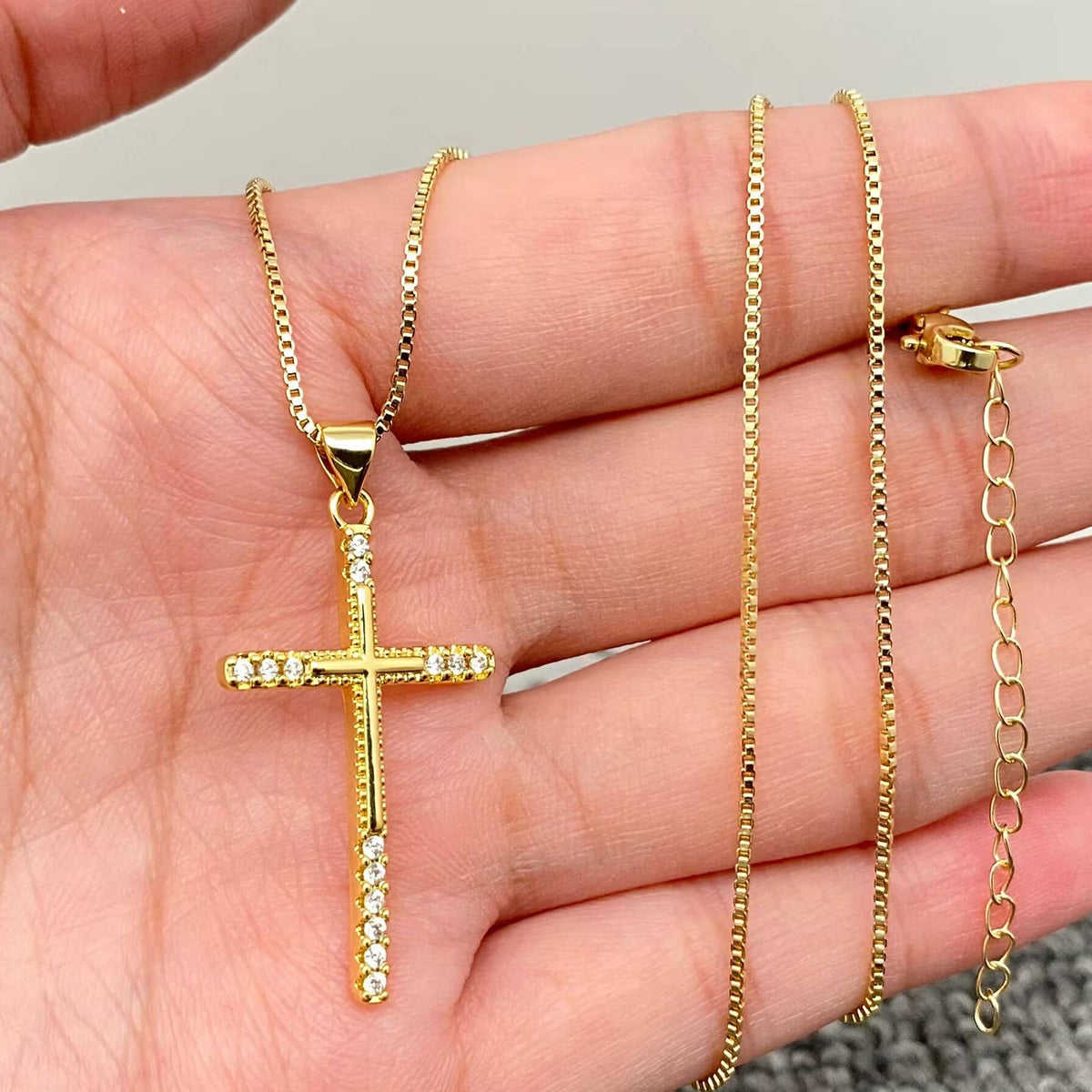 Cubic Zirconia Cross Necklace