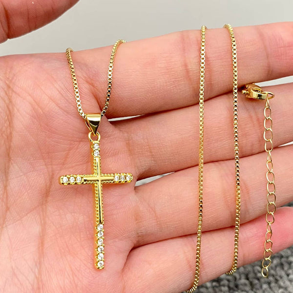Cubic Zirconia Cross Necklace