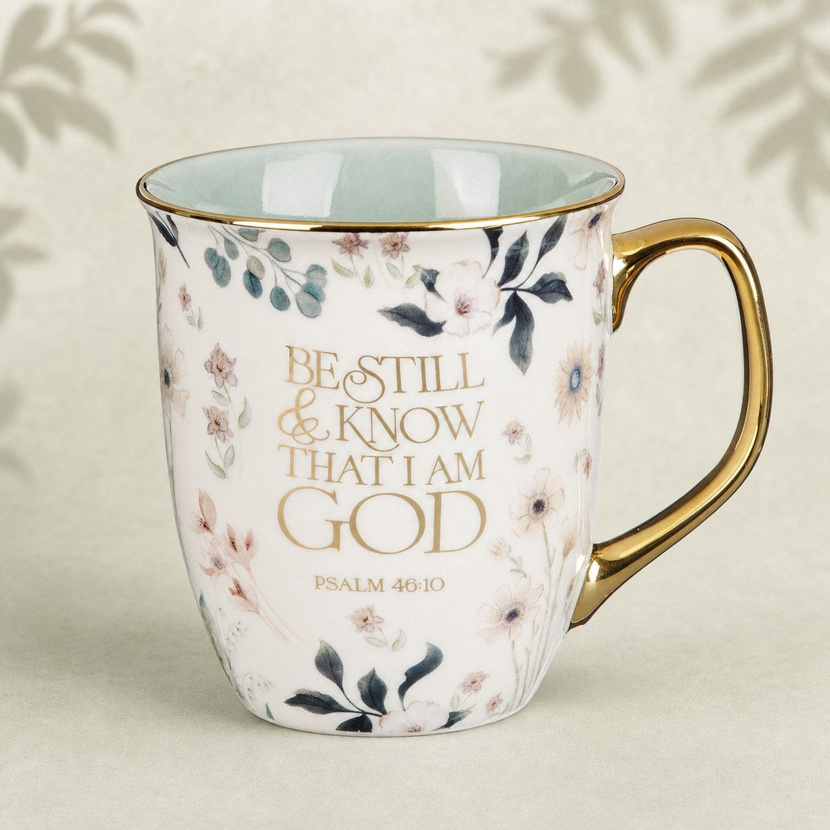 Teal Floral Be Still Mug